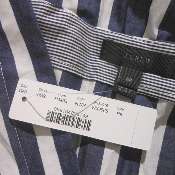 J CREW Striped Faux-Wrap Top 8p-FITS 6P NWT $68 - Picture 6 of 7